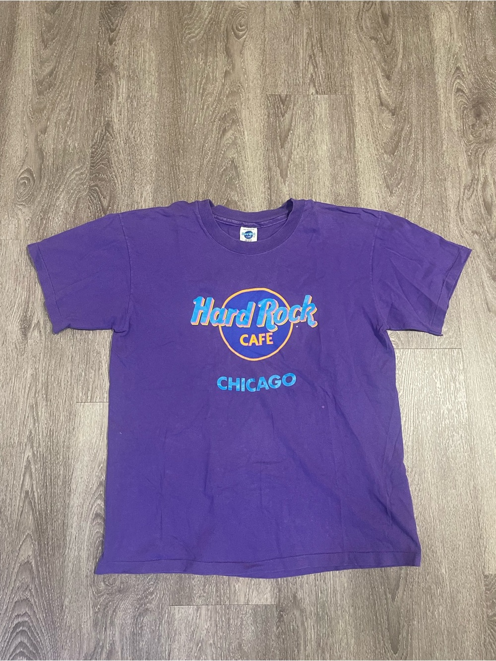 Hard Rock Cafe Chicago T-Shirt Distressed Single Stitch Vintage 80s/90s USA L